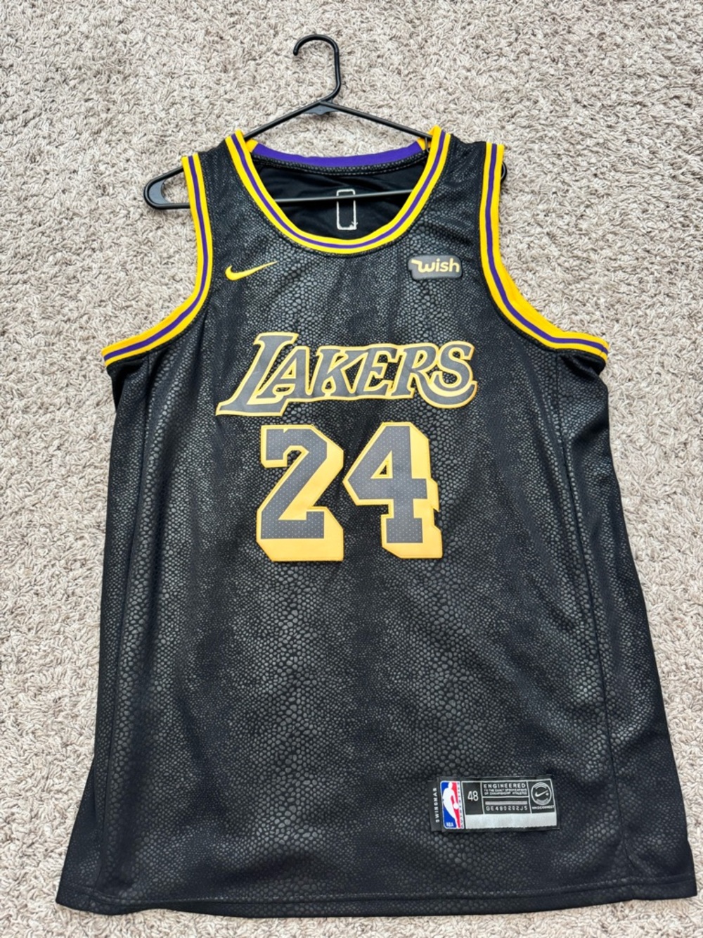 Los Angeles Lakers Black Mamba Kobe Bryant Jersey - Size 48 Large Replica
